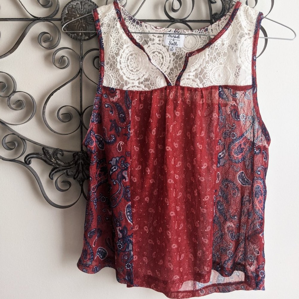 Paisley Print Tank Top